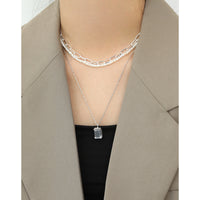Sterling Silver Rock Crystal Necklace