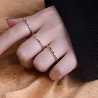 Gold Plated Sterling Silver Dainty Stacking Ring