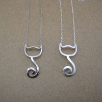 Cute Cat 925 Sterling Silver Necklace