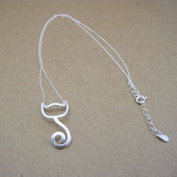 Cute Cat 925 Sterling Silver Necklace