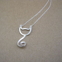 Cute Cat 925 Sterling Silver Necklace