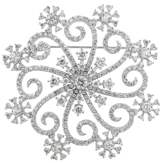 Snowflake Crystal Brooch