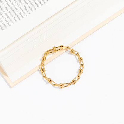 18K Gold PVD 316L Stainless Steel Hardware Bracelet