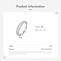 Sterling Silver Engagement Double Row Ring