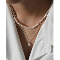 Sterling Silver Natural Freshwater Pearl Necklace
