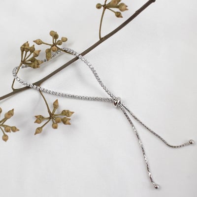 Rhodium Plated Cubic Zirconia Tennis Bracelet