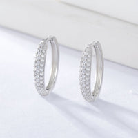 Gold Plated Sterling Silver Cubic Zirconia Hoop Earrings