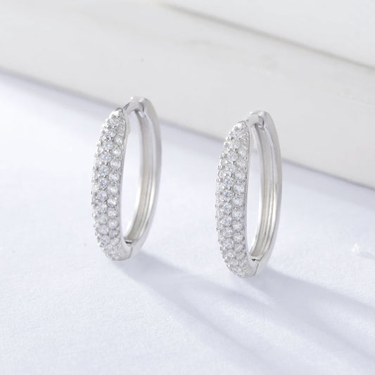 Gold Plated Sterling Silver Cubic Zirconia Hoop Earrings