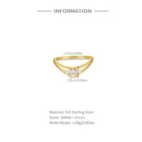 Cubic Zirconia Wave Ring in Sterling Silver - Size 7