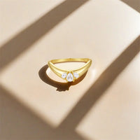 Cubic Zirconia Wave Ring in Sterling Silver - Size 7