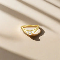 Cubic Zirconia Wave Ring in Sterling Silver - Size 7