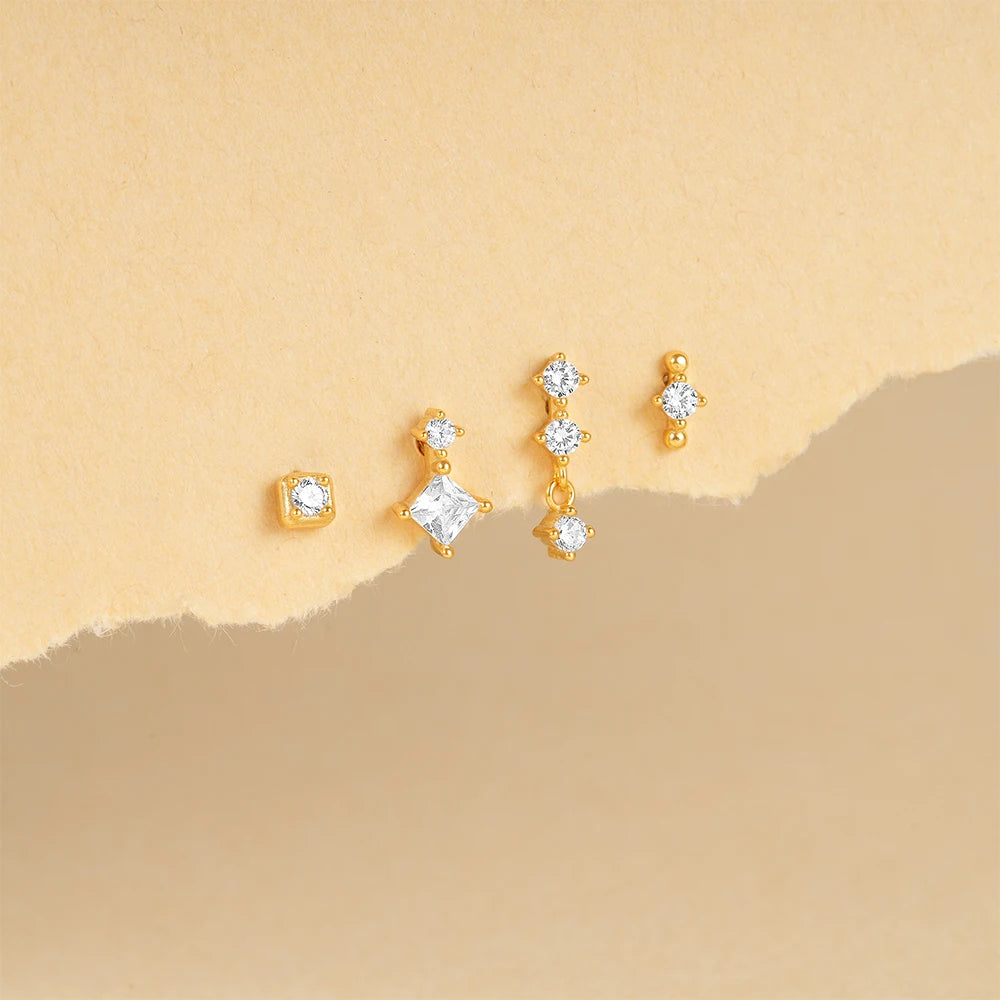 Sterling Silver Layering Stud Earring Set