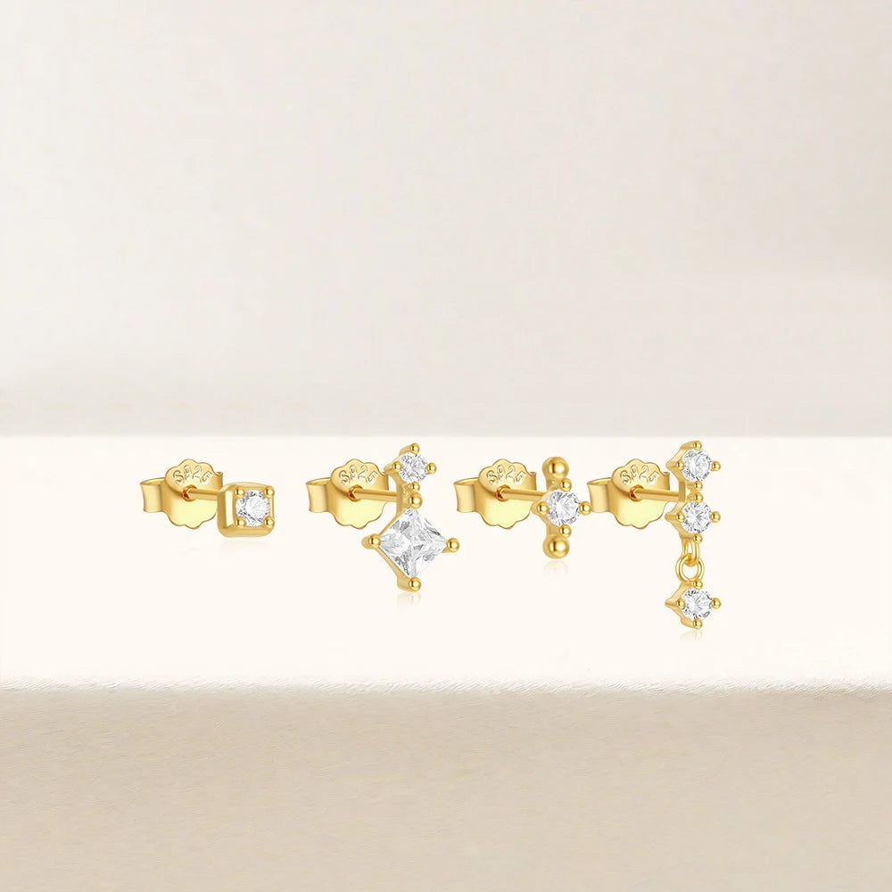 Sterling Silver Layering Stud Earring Set