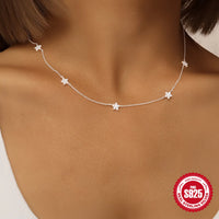Sterling Silver Flower Collarbone Necklace