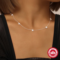 Sterling Silver Flower Collarbone Necklace