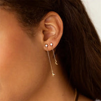 Gold Plated Star and Moon Drop Earrings