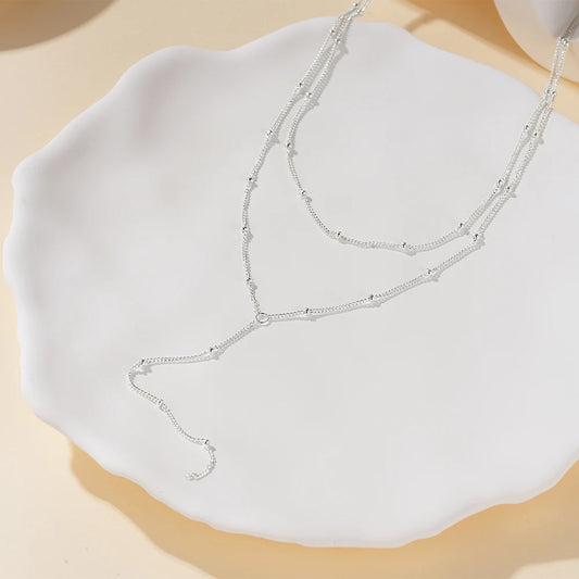 Vintage Y-Shaped Necklace in Sterling Silver