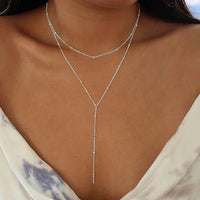 Vintage Y-Shaped Necklace in Sterling Silver