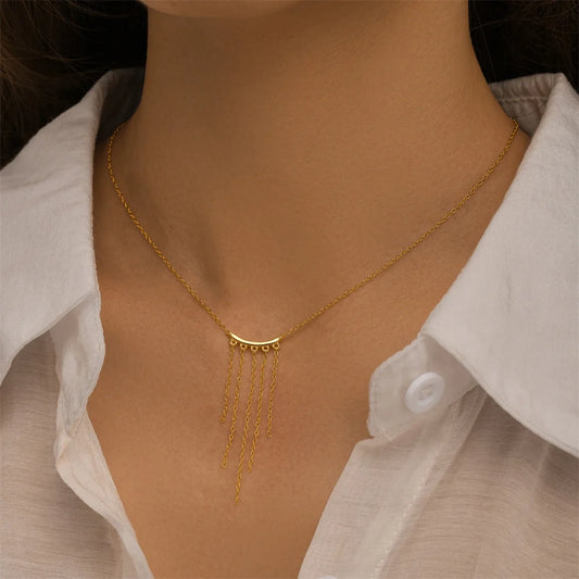 Gold Plated Tassel Necklace