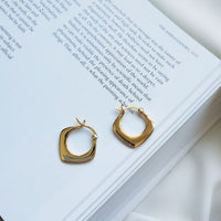 Geometric Square 18K Gold-Plated 925 Sterling Silver Earrings
