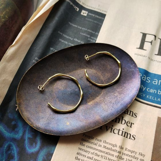 Simple Geometric Round Hoop 925 Sterling Silver Earrings