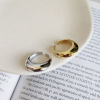 Simple Section Sterling Silver Adjustable Ring