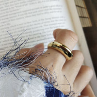 Simple Section Sterling Silver Adjustable Ring
