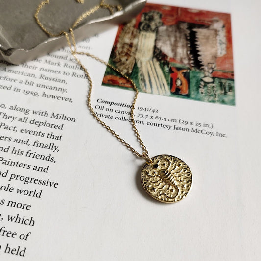 Scorpio Constellation Round Tag Necklace