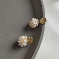 Freshwater Pearl Flower Dangling Earrings, 925 Sterling Silver