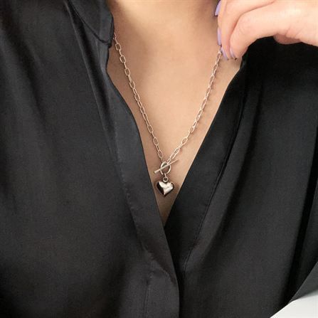 Party Heart Love Vintage 925 Sterling Silver Necklace