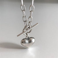 Party Heart Love Vintage 925 Sterling Silver Necklace