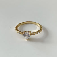 Cubic Zirconia Heart Ring in 925 Sterling Silver