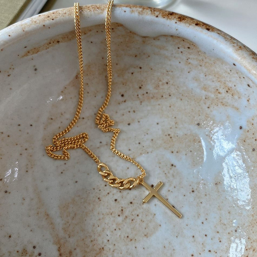 Holy Cross Hollow Chain 925 Sterling Silver Necklace