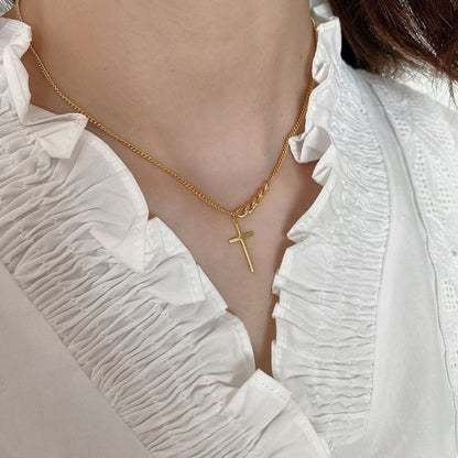 Holy Cross Hollow Chain 925 Sterling Silver Necklace