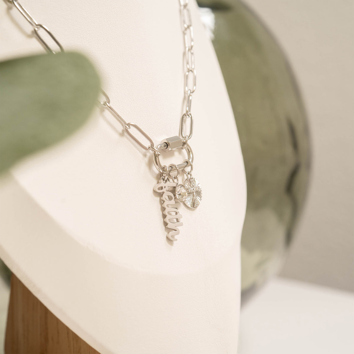 Carabiner Faith Charm Paperclip Necklace