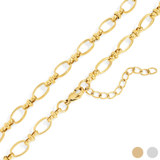 18K Gold PVD Circle Charm Chain Necklace