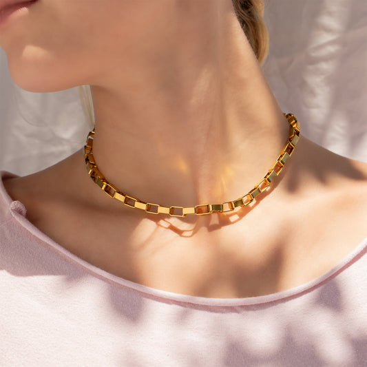 18K Gold PVD Chunky Paperclip Chain Necklace