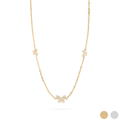 18K Gold Butterfly Necklace