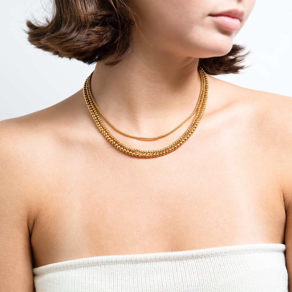 18K Gold PVD Beaded Necklace