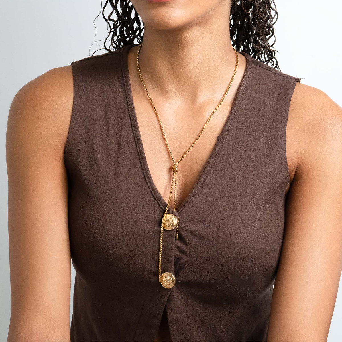 18K Gold PVD Bolo Necklace