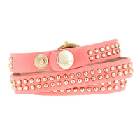 Mini Pink Studded Wrap Watch