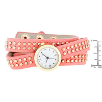 Mini Pink Studded Wrap Watch