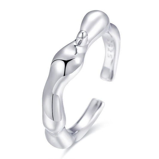 Irregular Wave 925 Sterling Silver Adjustable Ring