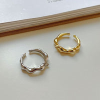 Irregular Wave 925 Sterling Silver Adjustable Ring