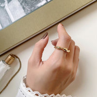 Irregular Wave 925 Sterling Silver Adjustable Ring