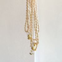 Natural Pearl Rose Flower Necklace in 925 Sterling Silver