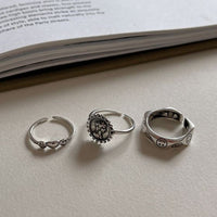 Vintage Smile Portrait Sterling Silver Adjustable Ring