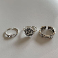 Vintage Smile Portrait Sterling Silver Adjustable Ring