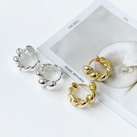 Twisted Huggie Hoop Earrings in 925 Sterling Silver