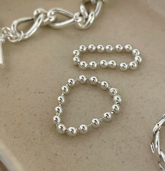 Fashion Beads Sterling Silver Ring
